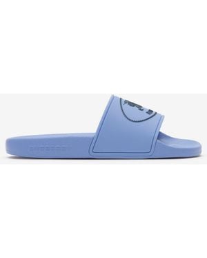 Burberry Childrens Knight Stamp Slides - Blue