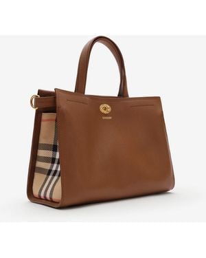 Burberry Small Cotswolds Check Tote - Brown