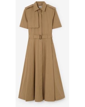 Burberry Cotton Poplin Shirt Dress - Natural