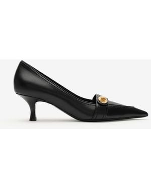 Burberry Leather Cotswolds Low Court Shoes - Black