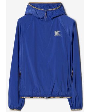 Burberry Nylon Hooded Jacket - Blue