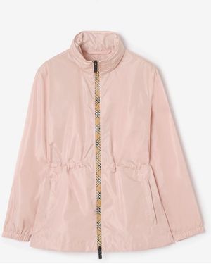 Burberry Short Checker-Tape Nylon Parka - Pink