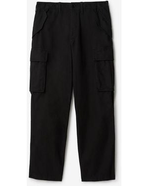 Burberry Cotton Cargo Trousers - Black