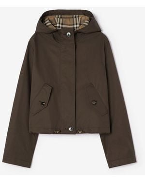 Burberry Cropped Tropical Gabardine Parka - Brown