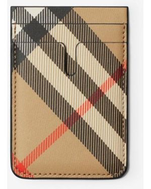 Burberry Check Magnetic Card Case - White