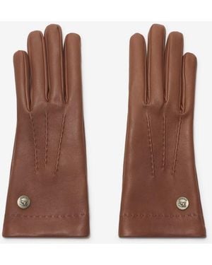 Burberry Leather Gloves - Brown