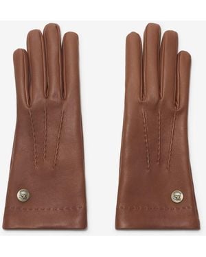 Burberry Leather Gloves - Brown