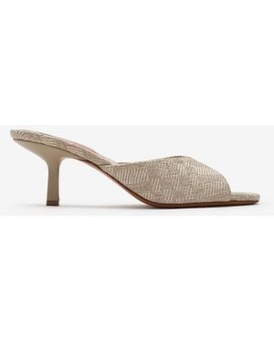 Burberry Check Mews Low Sandals - Natural