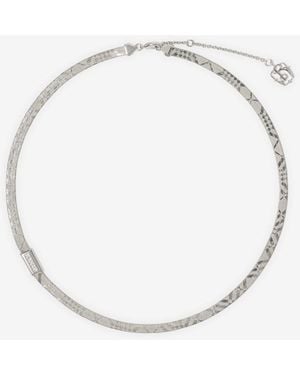 Burberry Engraved Check Necklace​ - Metallic