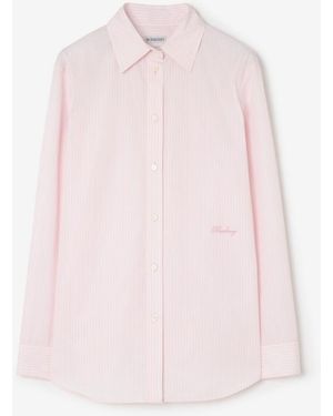 Burberry Classic Fit Striped Cotton Shirt - Pink