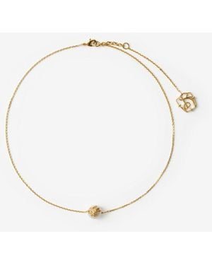 Burberry Knight Pearl Solitaire Necklace - Metallic