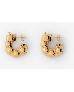 Burberry Horse Sphere Pavé Hoop Earrings - Metallic