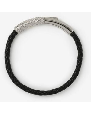 Burberry Leather Check Bracelet - Métallisé