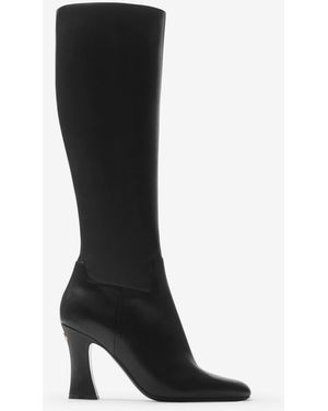 Burberry Leather Trinket High Boots - Black