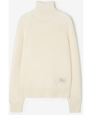 Burberry Cashmere Turtleneck Jumper - White