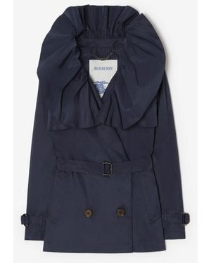 Burberry Faille Clare Trench Jacket - Blue