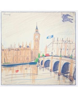 Burberry London Silk Scarf - Natural