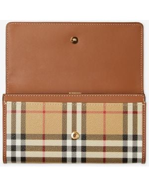 Burberry Check Continental Wallet - Brown