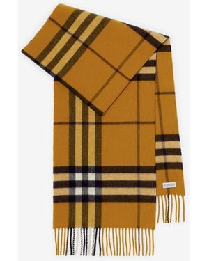 Burberry Check Cashmere Scarf - Metallic