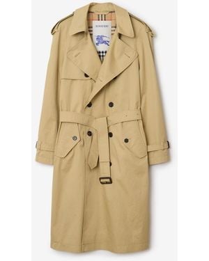 Burberry Mid-Length Gabardine Trench Coat - Natur