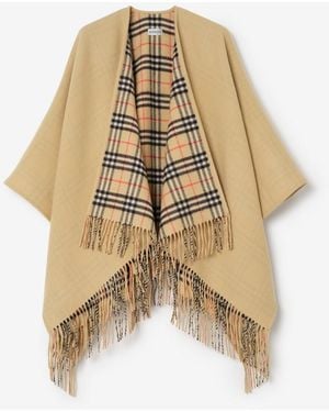 Burberry Reversible Check Wool Cape - Metallic