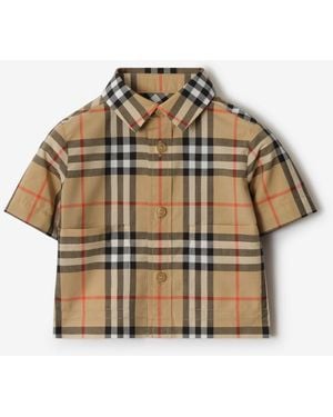 Burberry Childrens Check Cotton Two-Piece Set - Metallic