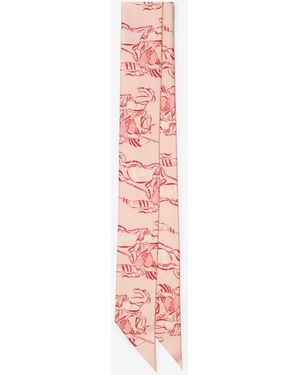 Burberry Skinny Heart Knight Silk Scarf - Pink