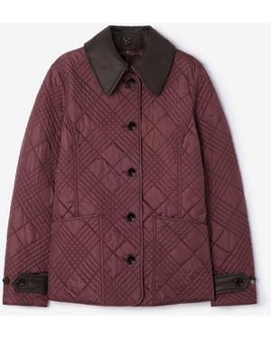 Burberry Micro Check-Stitch Nylon Jacket - Red