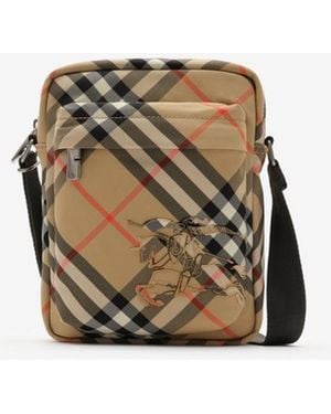 Burberry Check North South Crossbody Bag - Metallic