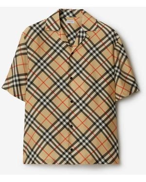 Burberry Oversized Check Silk Shirt - Multicolour
