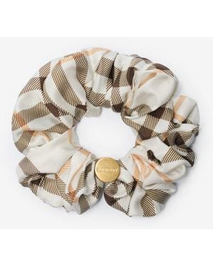Burberry Check Silk Scrunchie - Metallic
