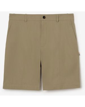 Burberry Cotton Twill Shorts - Green