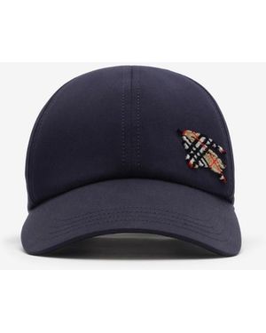 Burberry Knight Tropical Gabardine Baseball Cap - Blue