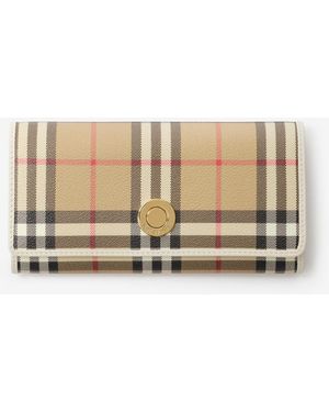 Burberry Check Continental Wallet - Natural