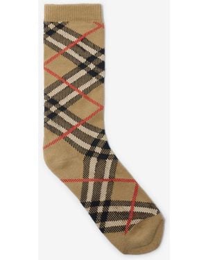 Burberry Check Cotton Blend Socks - Metallic