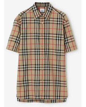 Burberry Check Cotton Shirt - Natural