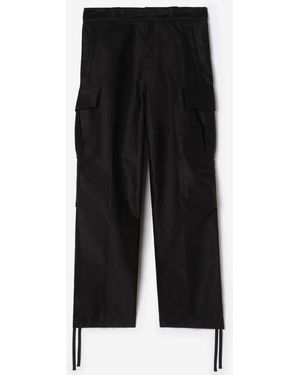 Burberry Cotton Sateen Cargo Trousers - Black