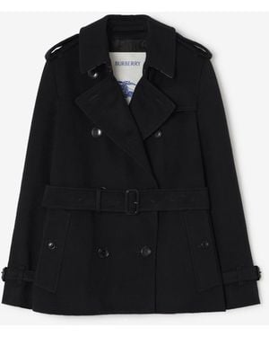 Burberry Cashmere Kensington Trench Jacket - Black