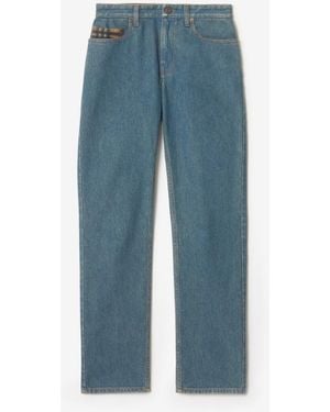 Burberry Mid-Rise Straight Jeans - Blue