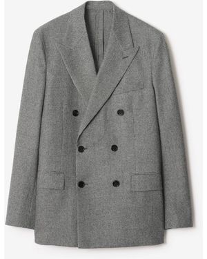Burberry Puppytooth Check Wool Tailored Jacket - Grau