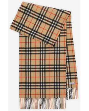 Burberry Check Cashmere Scarf - Natural