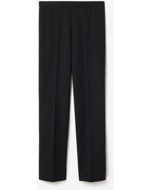 Burberry Grain De Poudre Wool Tuxedo Trousers - Black