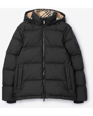 Burberry Detachable Sleeve Bideford Puffer Jacket - Black