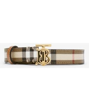 Burberry Check Tb Belt - Metallic