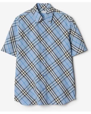Burberry Classic-Fit Check Cotton Shirt - Blue
