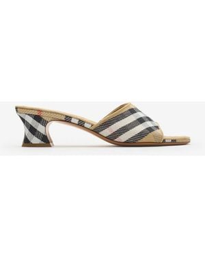 Burberry Check Sloane Mules​ - Metallic