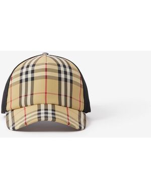 Burberry Check And Mesh Cap - Metallic