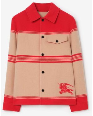 Burberry Striped Wool Nylon Jacket - Red