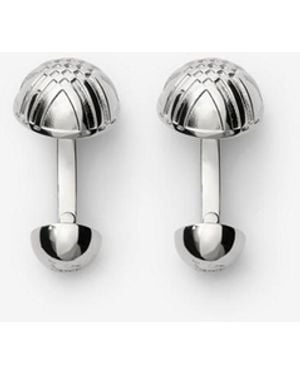 Burberry Engraved Check Cufflinks​ - White