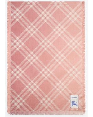 Burberry Gradient Check Wool Silk Scarf - Pink